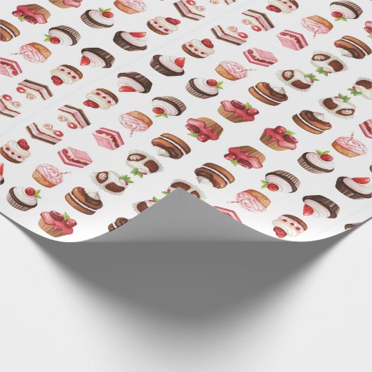 Papier Cadeau Cupcakes et sucreries (Coin)