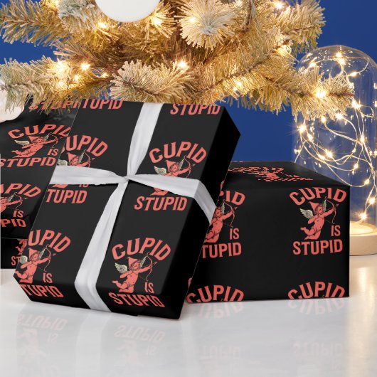 Papier Cadeau Cupid est stupide drôle de la Saint-Valentin (Vacances)