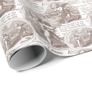 Papier Cadeau Cupides de Toile vintage en amour