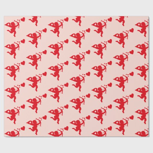Papier Cadeau Cupidon Valentines (Plat)
