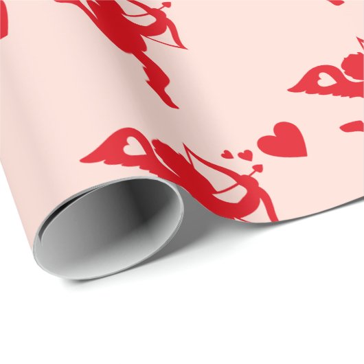 Papier Cadeau Cupidon Valentines (Coin rond)