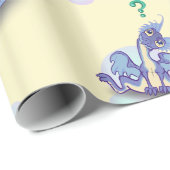 Papier Cadeau Curieux Petit Dragon (Coin rond)
