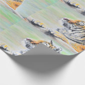 Papier Cadeau Curieux tableau de tigre (Coin)