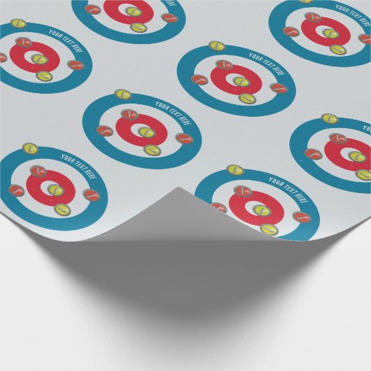 Papier Cadeau curling Maison et pierres de curling vue du haut (Coin)