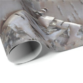 Papier Cadeau Curly Birch Bark Tree Rustic (Coin rond)