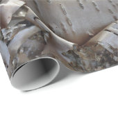 Papier Cadeau Curly Birch Bark Tree Rustic (Coin rond)