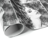 Papier Cadeau Curly Grace : Mode Aquarelle Beauté (Coin rond)