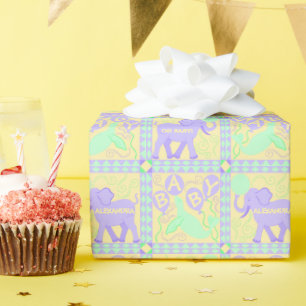 Papier Cadeau Curte Circus   Motif Baby shower personnalisé