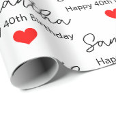 Papier Cadeau Custom 1st 2nd 10th 20th 30th 40th Birthday Party (Coin rond)