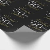 Papier Cadeau Custom 50 et Fabulous Gold Black 50e anniversaire (Coin)