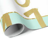 Papier Cadeau Custom Christmas Holiday Saleting Mint Joy. (Coin rond)