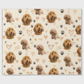 Papier Cadeau Custom Dog Photo  – Neutral Valentine (Plat)