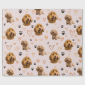 Papier Cadeau Custom Dog Photo Pink – Valentine’s Day  (Plat)