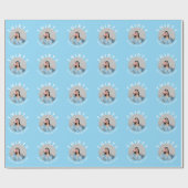 Papier Cadeau Custom Elegant Blue 30th Birthday Cadeau (Plat)