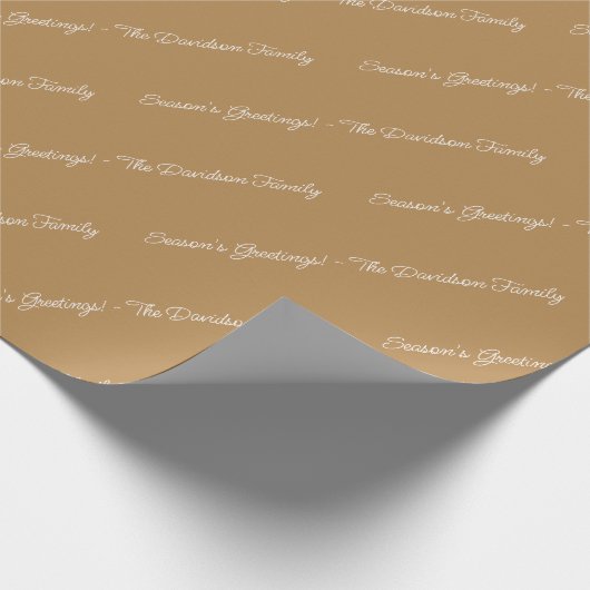 Papier Cadeau Custom Elegant Modern Gold Script Pattern Holiday (Coin)