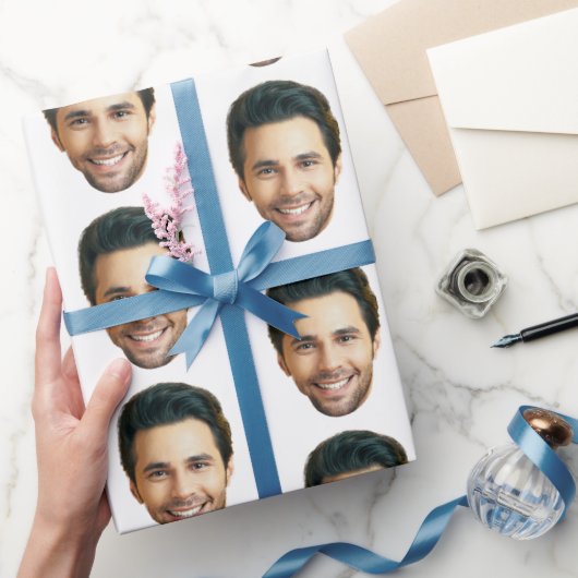 Papier Cadeau Custom Face | Funny Custom Heads Photo Gift Wrap (Cadeaux)