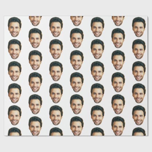 Papier Cadeau Custom Face | Funny Custom Heads Photo Gift Wrap (Plat)