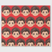 Papier Cadeau Custom Face Personalized Birthday Wedding (Plat)