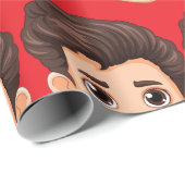 Papier Cadeau Custom Face Personalized Birthday Wedding (Coin rond)