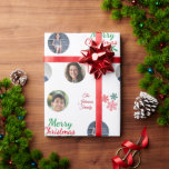 Papier Cadeau Custom Family Name 4 Photo Collage Funny Christmas<br><div class="desc">Enveloppez vos cadeaux avec ce papier amusant,  avec nom de famille personnalisé,  4 photos de votre choix et motif de flocon de neige. Ajoutez facilement vos propres photos en cliquant sur l'option "personnaliser".</div>