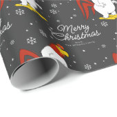 Papier Cadeau Custom Foghorn Leghorn Joyeux Noël (Coin rond)