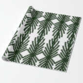 Papier Cadeau Custom Forest Green Pine Tree Abstract Pattern (Déroulé)