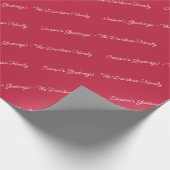 Papier Cadeau Custom Holiday Greeting Modern Elegant Script Red (Coin)