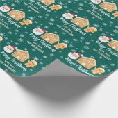 Papier Cadeau Custom Joyeux Noël Père Noël Maison en pain d'épic (Coin)