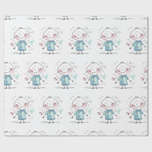 Papier Cadeau custom kids drawing (Plat)