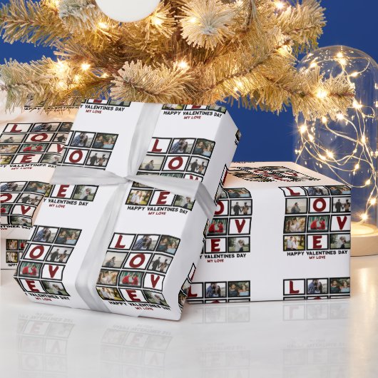 Papier Cadeau Custom Love Happy Valentines Day 8 Collage photo (Vacances)