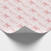 Papier Cadeau Custom Message Pink Coquette Bows Happy Birthday (Coin)