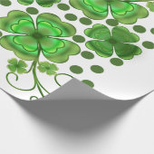 Papier Cadeau Custom Metallic Green Clover & Swirl Pattern  (Coin)