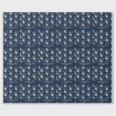 Papier Cadeau Custom Midnight Noël | Nuit, Argent & Or (Plat)