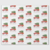 Papier Cadeau Custom Modern Firefighter Christmas Fire Truck (Plat)