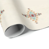 Papier Cadeau Custom Moroccan Geometric Embroidery Pattern Art (Coin rond)