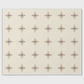 Papier Cadeau Custom Moroccan Geometric Embroidery Pattern Art W (Plat)