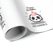 Papier Cadeau Custom Name Birthday (Coin rond)