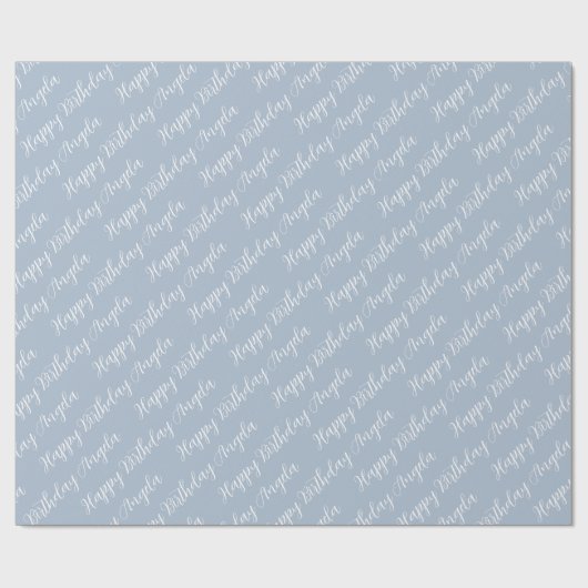 Papier Cadeau Custom Name Happy Birthday Script Gift (Plat)