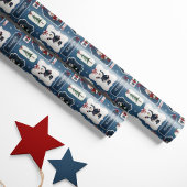 Papier Cadeau Custom Name Winter Friends Blue Wrapping Paper