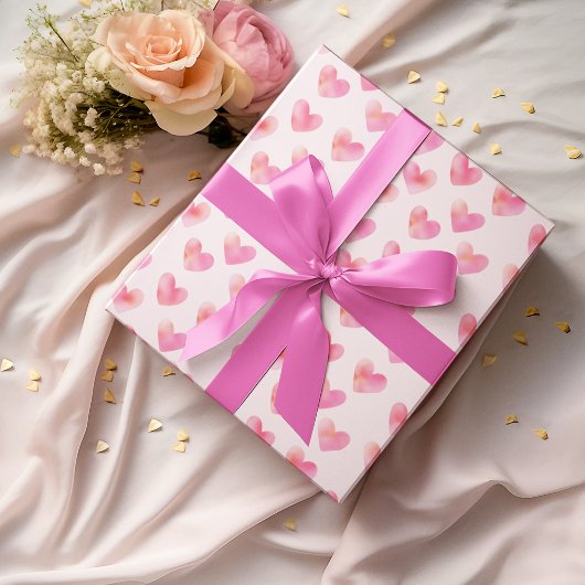 Papier Cadeau Custom Names Romantic Pink Love Design - 