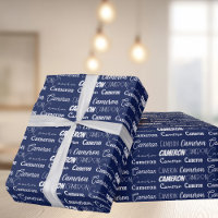 Custom Navy Blue Boys Nom Collage Anniversaire