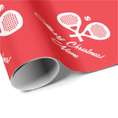 Papier Cadeau Custom padel sport Christmas wrapping paper (Coin rond)