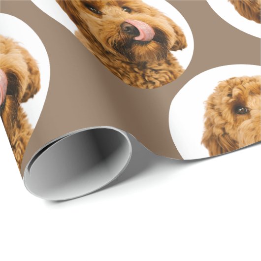 Papier Cadeau Custom Pet Photo (Coin rond)