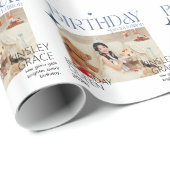Papier Cadeau Custom Photo Birthday Gift Wrap for Adults & Teens (Coin rond)