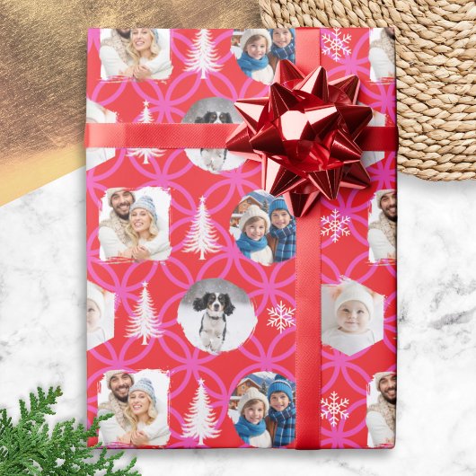 Papier Cadeau Custom Photo Red Christmas Holiday