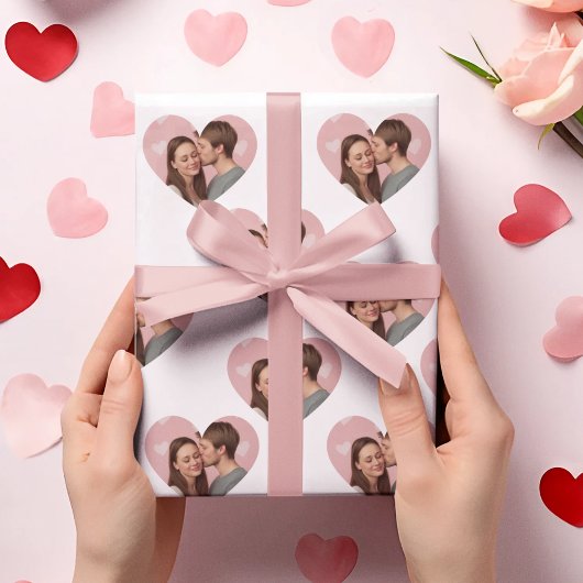 Papier Cadeau Custom Photos Valentine's Day Wrapping Paper 