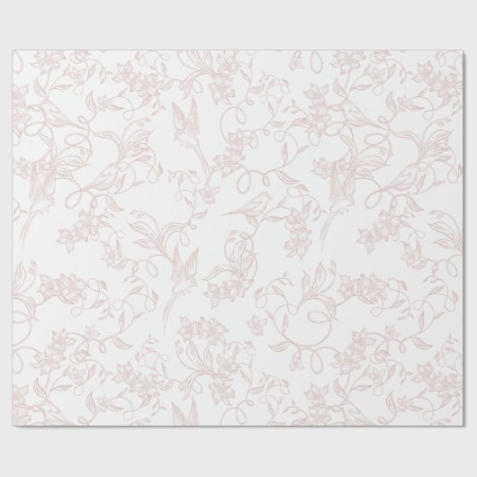 Papier Cadeau custom Pink Allure Blush Feminine Pattern (Plat)