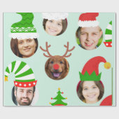 Papier Cadeau Custom Six Photo Christmas Crew Drôle Cadeau (Plat)