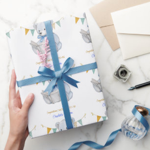 Papier Cadeau Custom Teddy Bear Lire un livre Félicitations