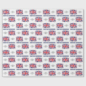 Papier Cadeau Custom Text United Kingdom Flag (Plat)
